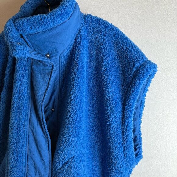 NWT Free People Movement Scout It Out Fleece Vest • Oversized• Side Bows • Blue - Picture 10 of 16